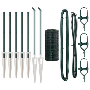 Stängsel med stolpe Grön 0,4 x 10 m Stål och PVC