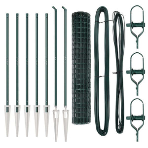 Stängsel med stolpe Grön 1,6 x 10 m Stål och PVC