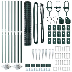 Stängsel med stolpe Grön 1,6 x 10 m Stål och PVC