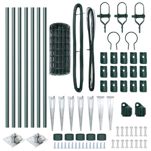 Stängsel med stolpe Grön 0,8 x 10 m Stål och PVC