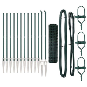 Stängsel med stolpe Grön 1 x 25 m Stål och PVC