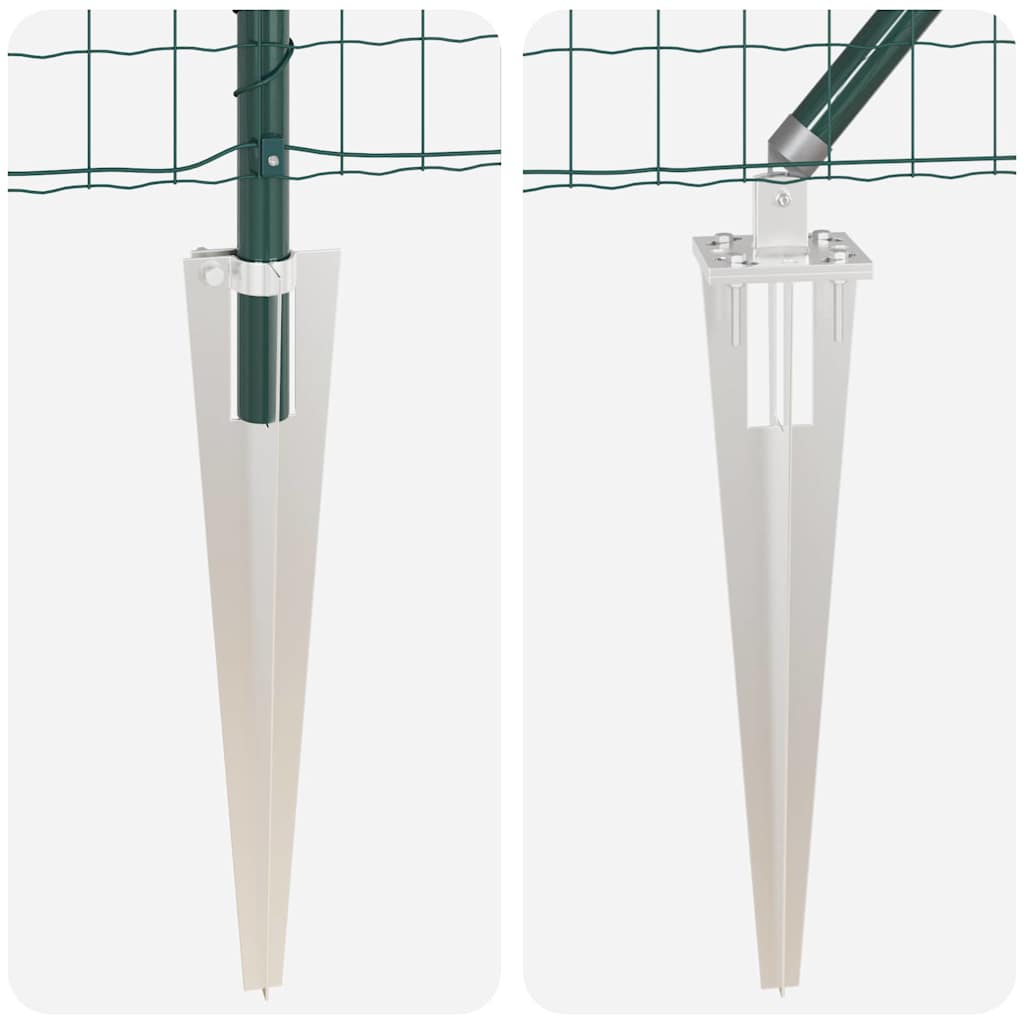 Stängsel med stolpe Grön 1,2 x 25 m Stål och PVC