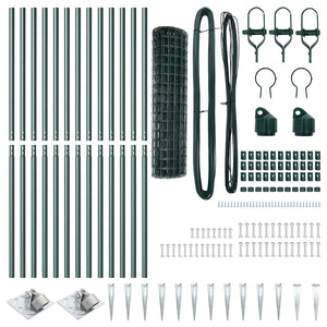 Stängsel med stolpe Grön 1,2 x 25 m Stål och PVC