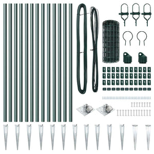 Stängsel med stolpe Grön 0,6 x 25 m Stål och PVC