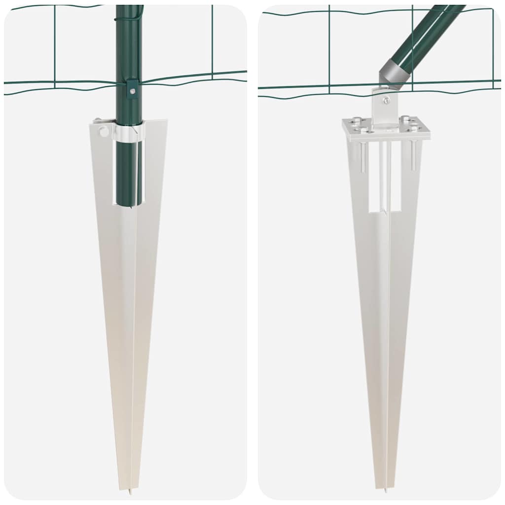 Stängsel med stolpe Grön 0,4 x 25 m Stål och PVC