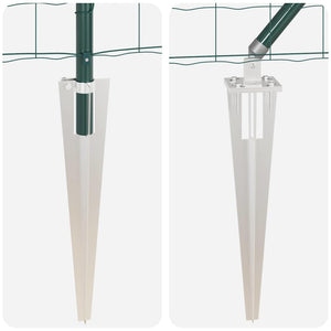 Stängsel med stolpe Grön 0,4 x 25 m Stål och PVC