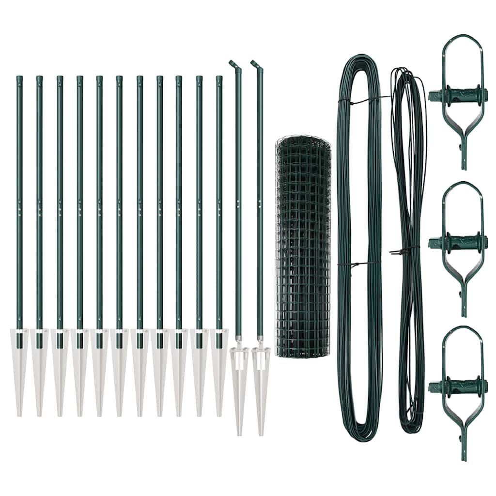 Stängsel med stolpe Grön 1,2 x 25 m Stål