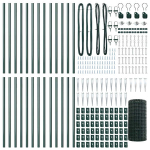 Stängsel med stolpe Grön 0,6 x 50 m Stål och PVC