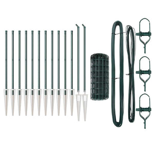 Staket med stolpar Grön 0.6 x 25 m Stål