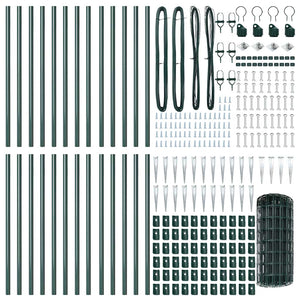 Stängsel med stolpe Grön 0,4 x 50 m Stål och PVC
