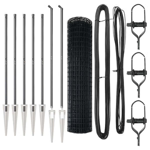 Stängsel med stolpe Grå 1,4 x 10 m Stål och PVC