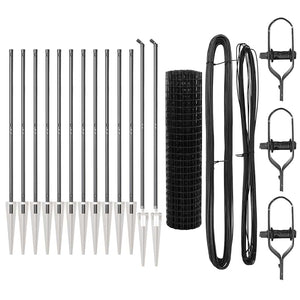 Stängsel med stolpe Grå 1,2 x 25 m Stål och PVC