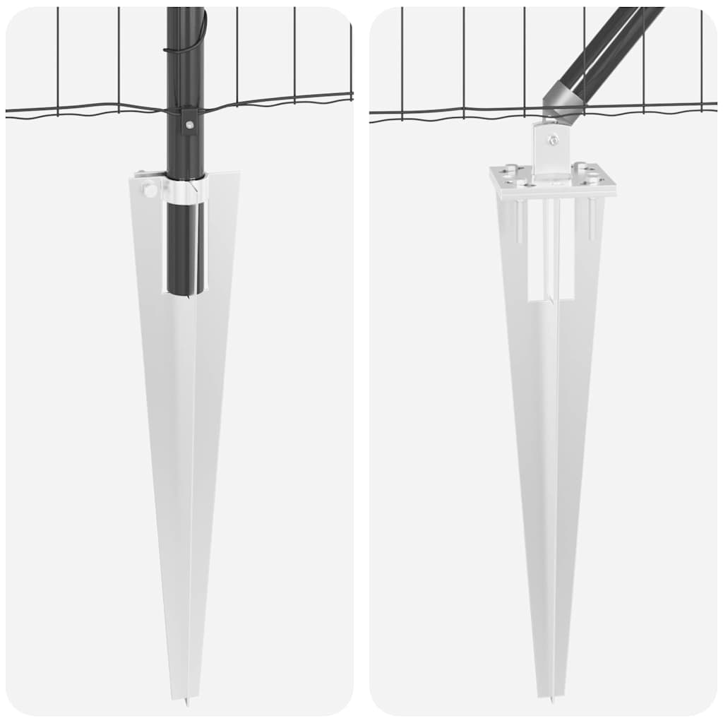 Staket med stolpar Grå 0.6 x 25 m Stål