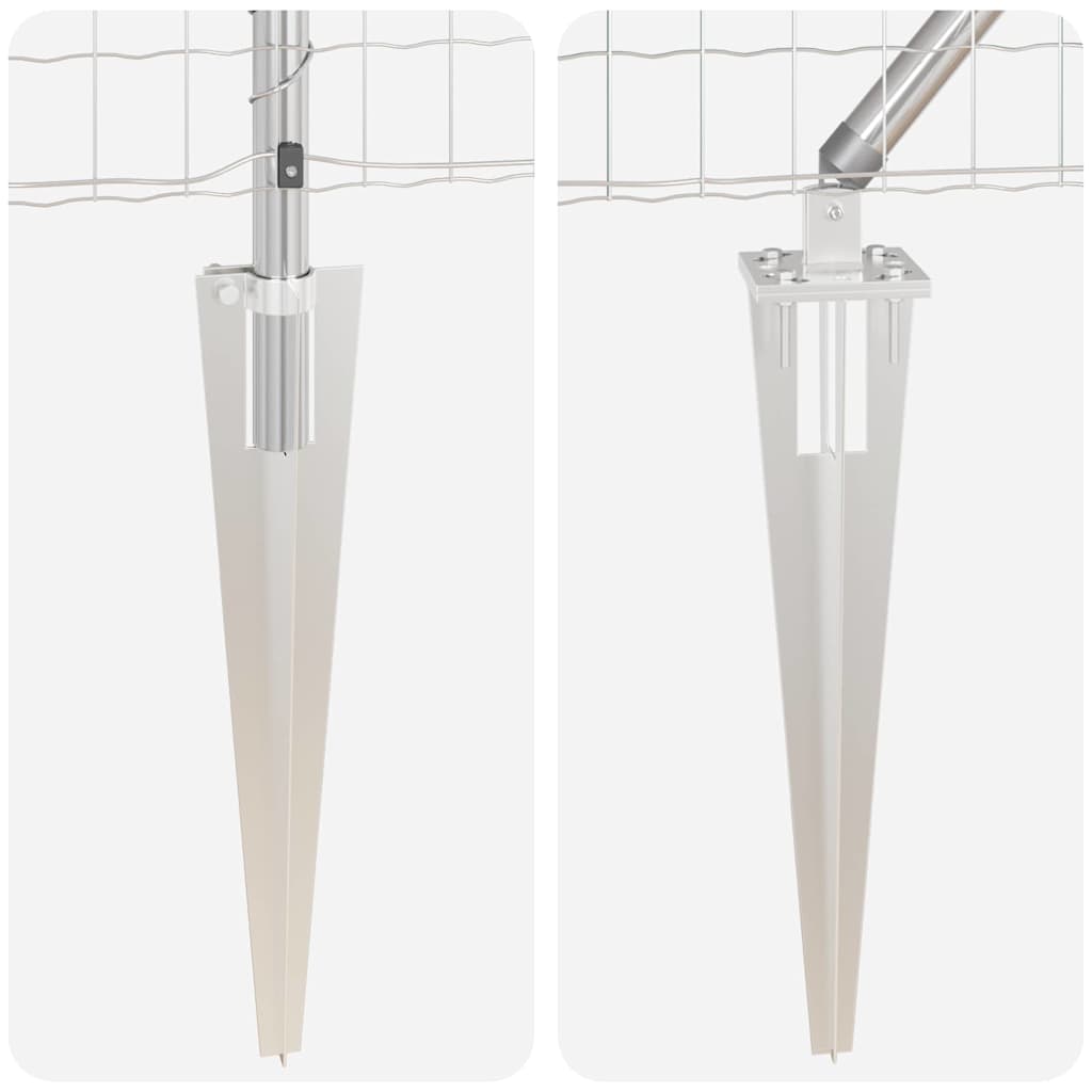 Stängsel med stolpe Silver 0,4 x 25 m Stål