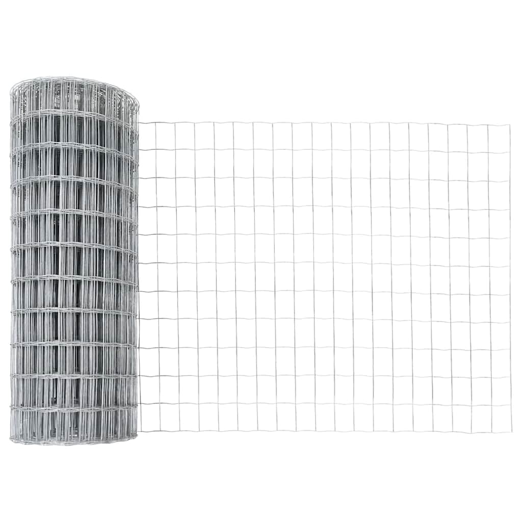 Stängsel med stolpe Silver 0,4 x 25 m Stål