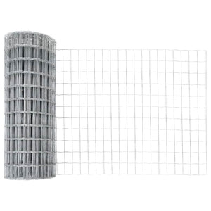 Stängsel med stolpe Silver 0,4 x 25 m Stål