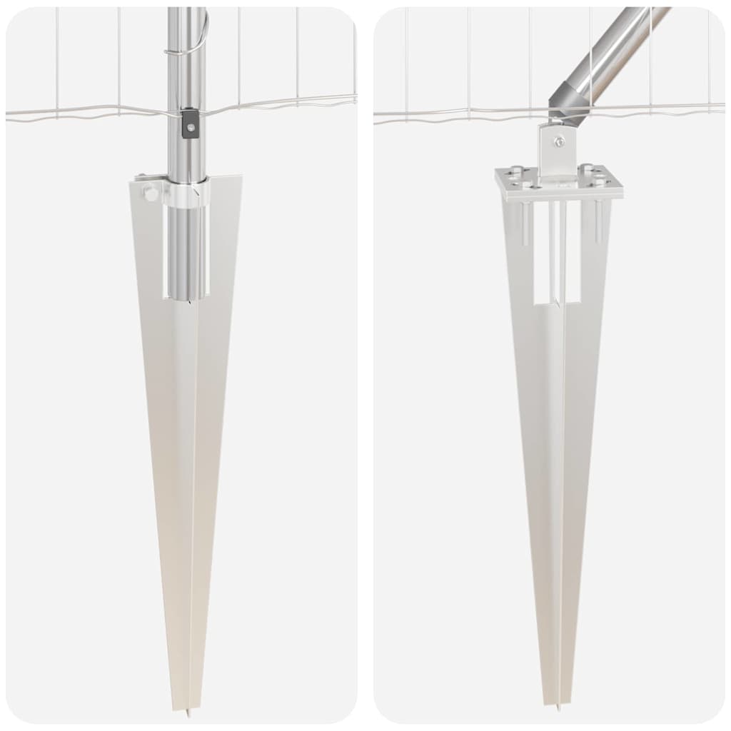 Stängsel med stolpe Silver 0,6 x 25 m Stål