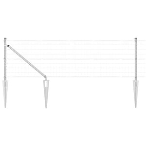 Stängsel med stolpe Silver 0,6 x 25 m Stål