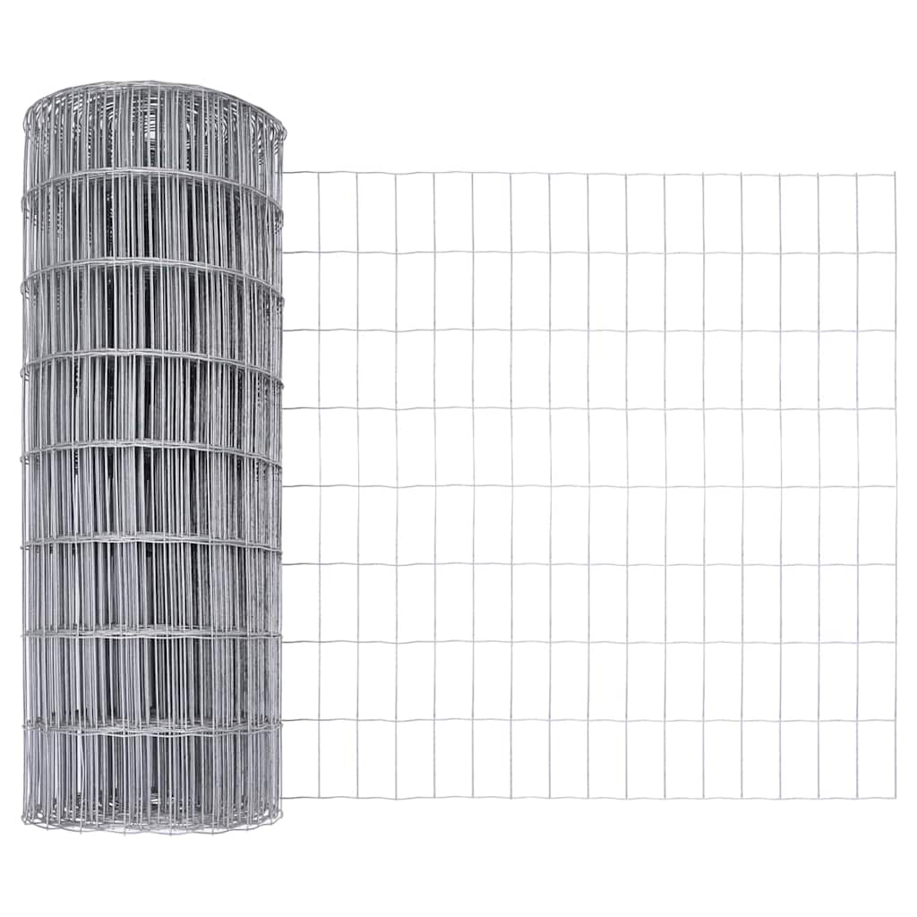 Staket med stolpar Silver 1 x 25 m Stål