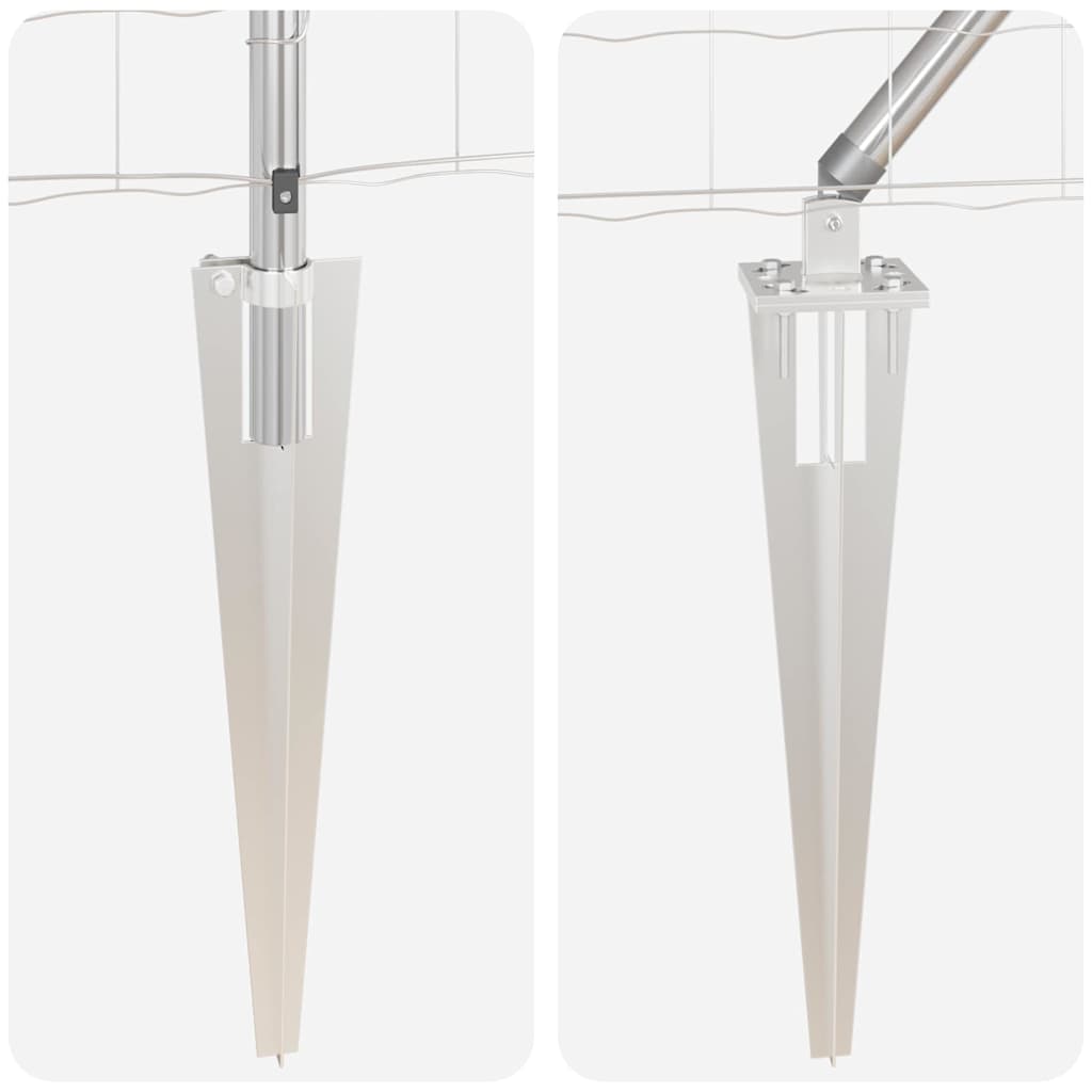 Stängsel med stolpe Silver 0,8 x 25 m Stål