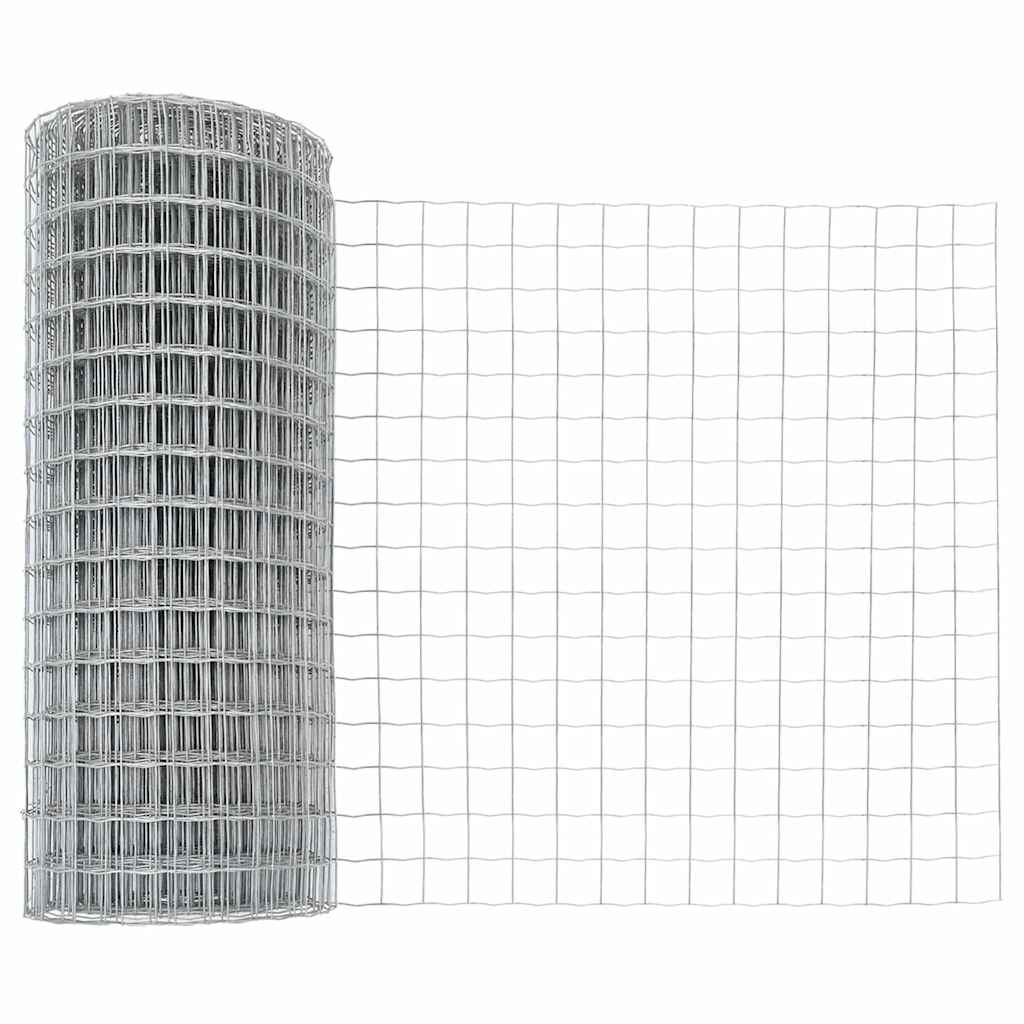 Stängsel med stolpe Silver 0,4 x 50 m Stål