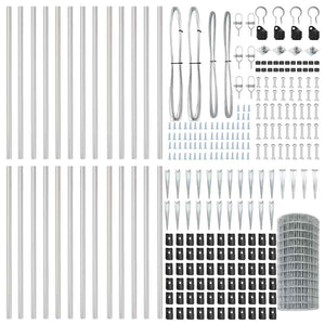Stängsel med stolpe Silver 0,4 x 50 m Stål