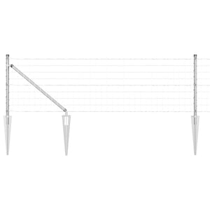Stängsel med stolpe Silver 0,6 x 25 m Stål