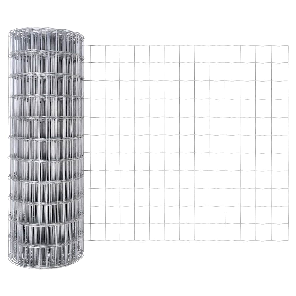 Stängsel med stolpe Silver 0,6 x 25 m Stål