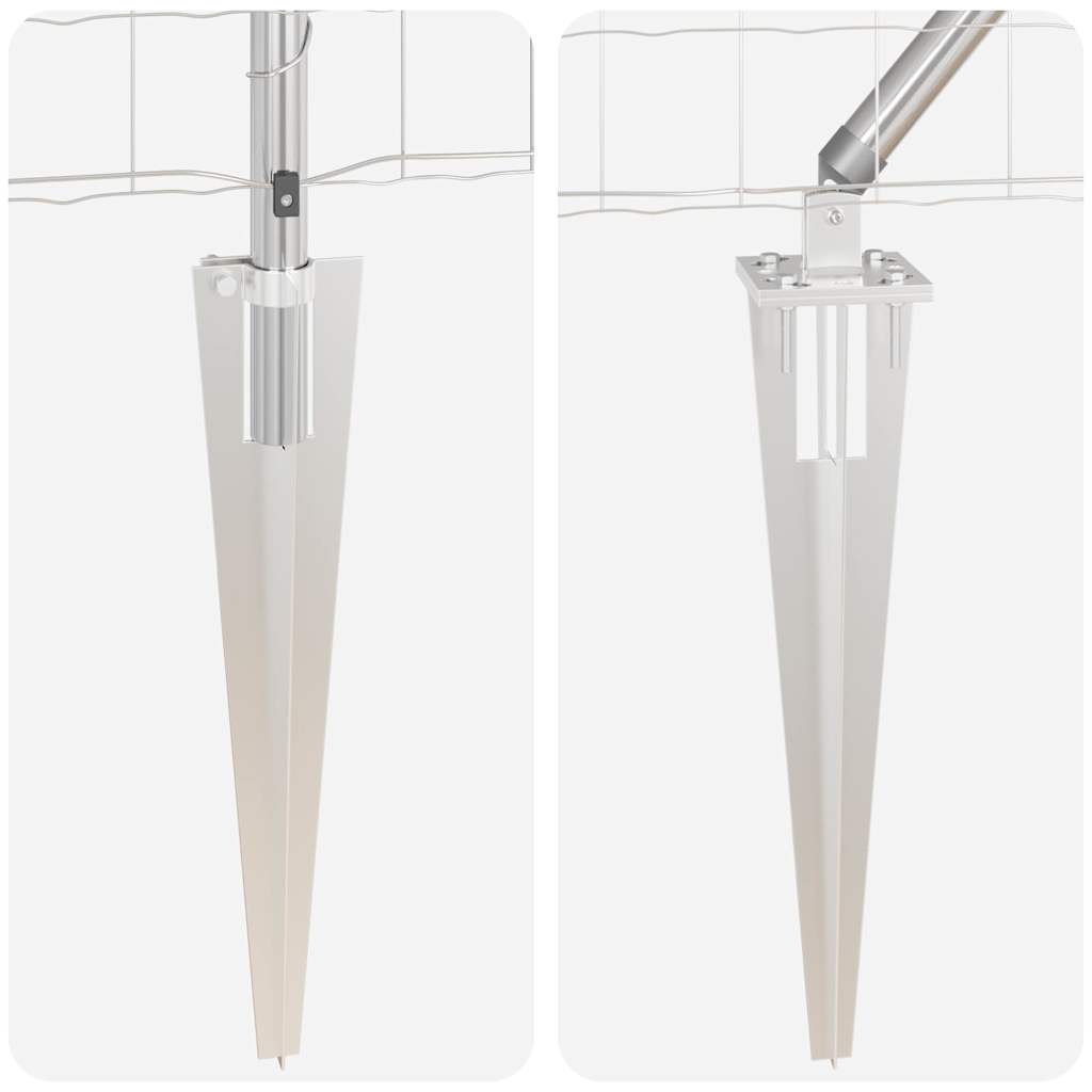 Stängsel med stolpe Silver 0,4 x 50 m Stål