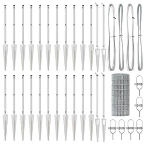 Stängsel med stolpe Silver 0,4 x 50 m Stål