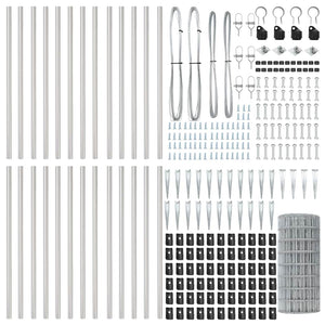 Stängsel med stolpe Silver 0,4 x 50 m Stål