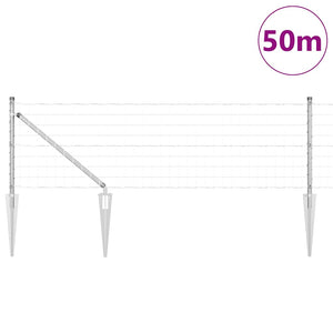 Stängsel med stolpe Silver 0,4 x 50 m Stål
