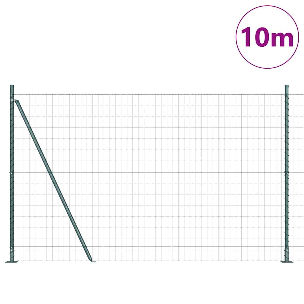 Stängsel med stolpe Grön 1,4 x 10 m Stål och PVC