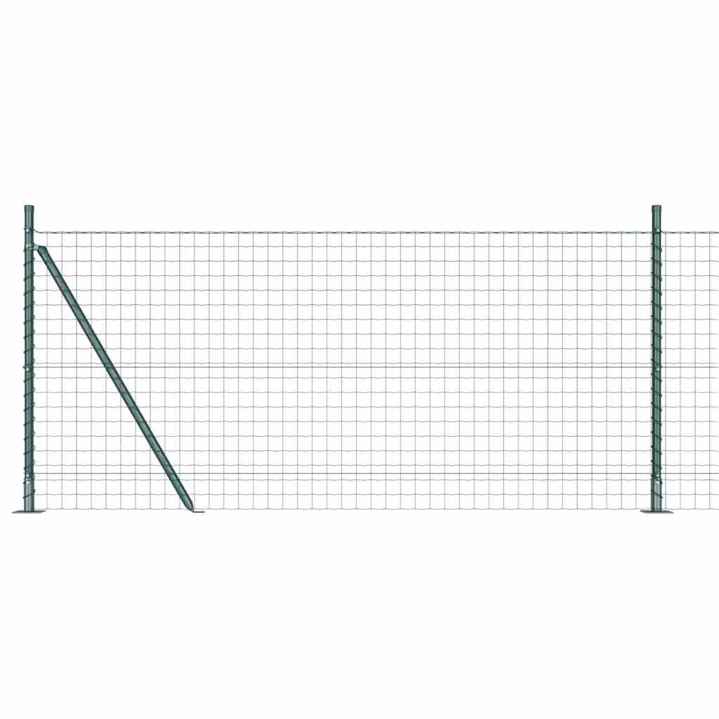 Stängsel med stolpe Grön 0,8 x 25 m Stål och PVC