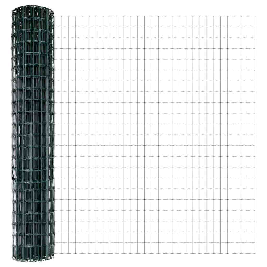 Stängsel med stolpe Grön 1,2 x 25 m Stål och PVC