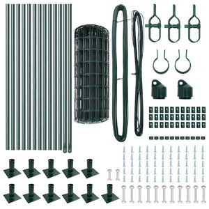 Stängsel med stolpe Grön 0,6 x 25 m Stål och PVC