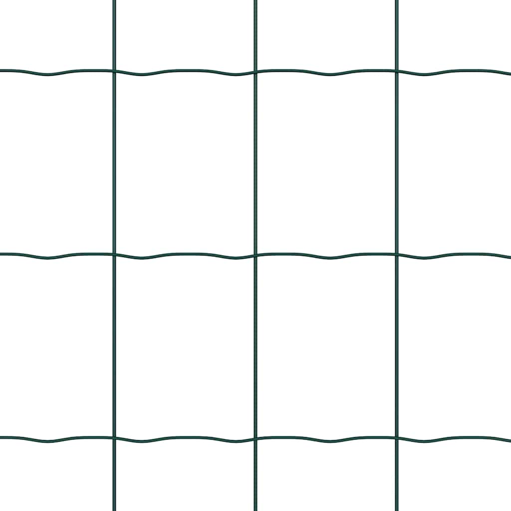 Stängsel med stolpe Grön 1 x 25 m Stål och PVC