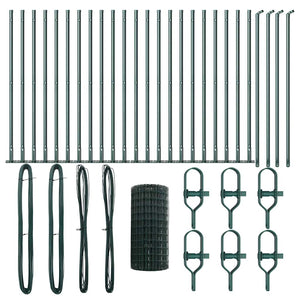 Staket med stolpar Grön 0.4 x 50 m Stål