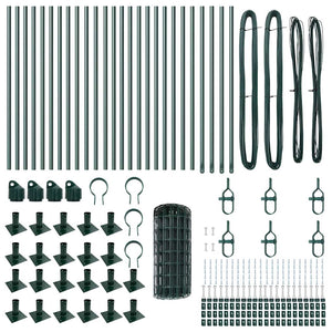 Staket med stolpar Grön 0.4 x 50 m Stål