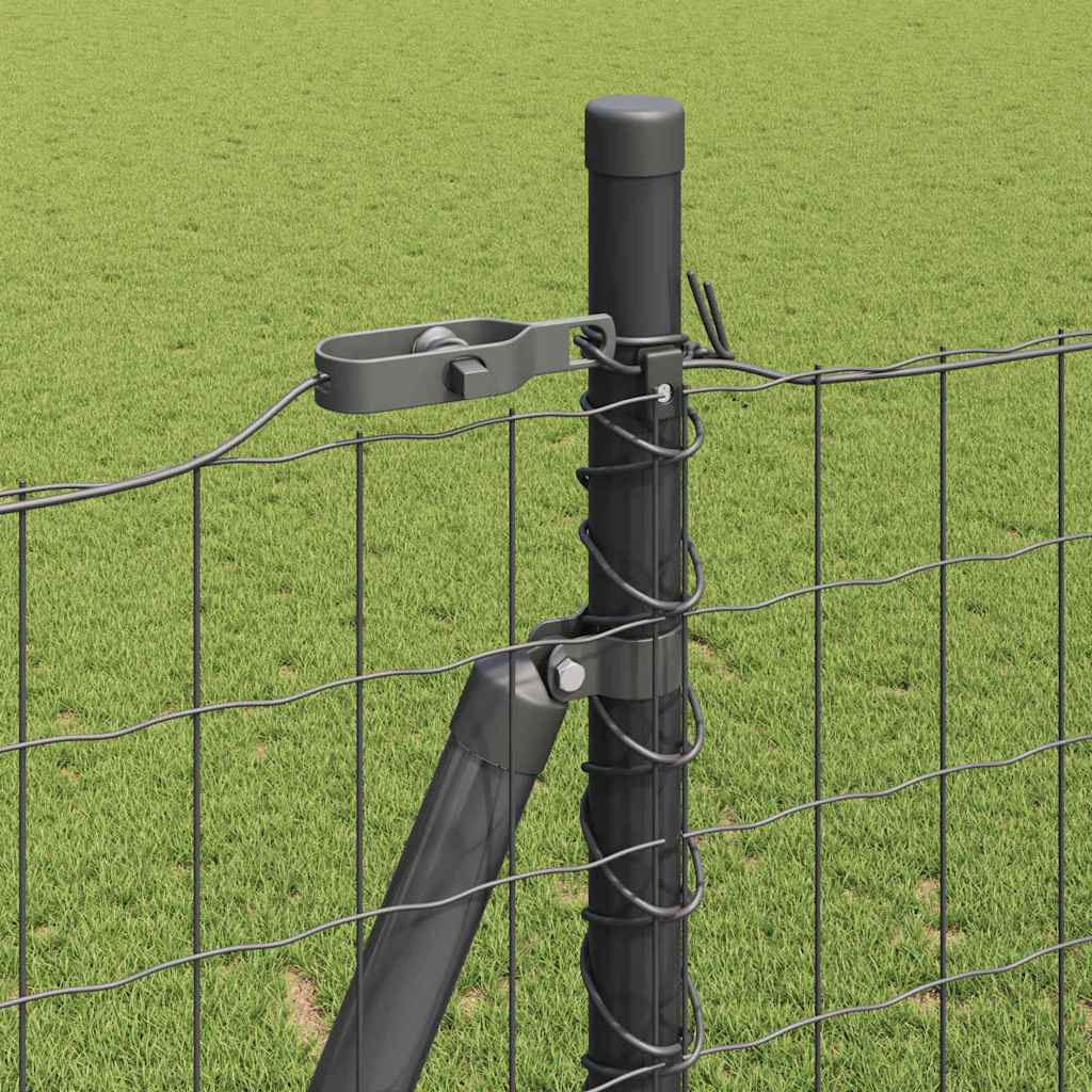 Stängsel med stolpe Grå 1,5 x 10 m Stål och PVC