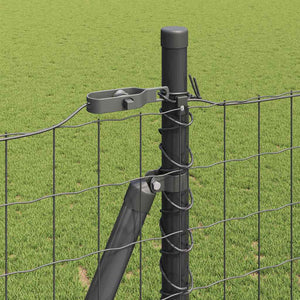 Stängsel med stolpe Grå 1,5 x 10 m Stål och PVC