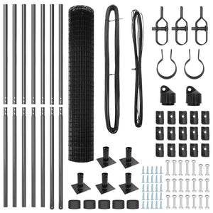 Stängsel med stolpe Grå 1,6 x 10 m Stål och PVC