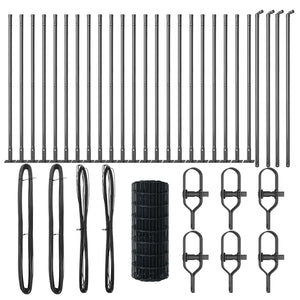 Stängsel med stolpe Grå 0,4 x 50 m Stål och PVC