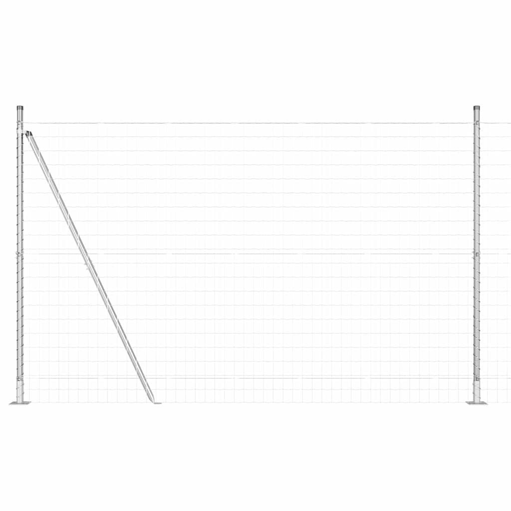 Stängsel med stolpe Silver 1,6 x 10 m Stål