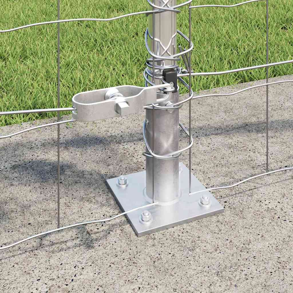 Stängsel med stolpe Silver 0,8 x 10 m Stål