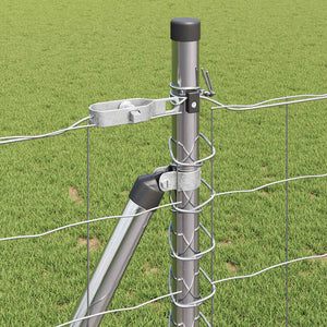 Stängsel med stolpe Silver 0,8 x 10 m Stål