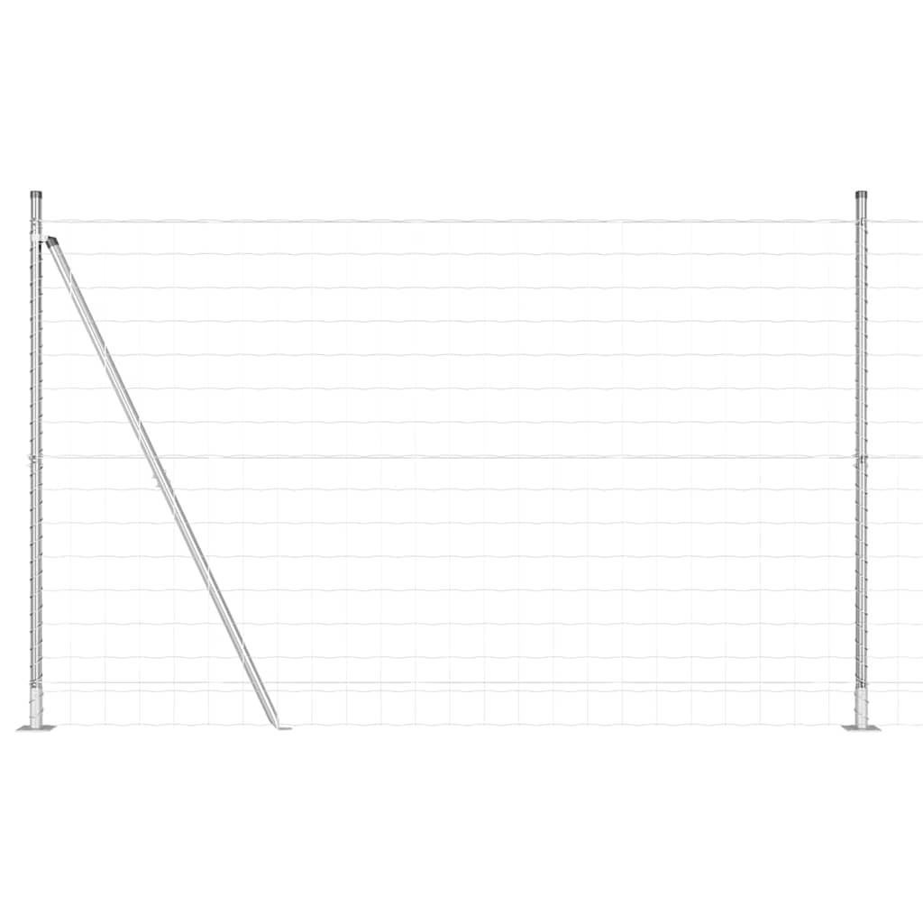Stängsel med stolpe Silver 1,4 x 10 m Stål
