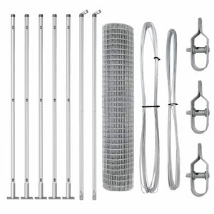 Stängsel med stolpe Silver 1,5 x 10 m Stål