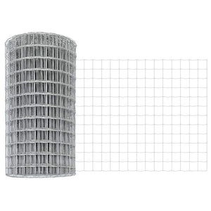 Stängsel med stolpe Silver 0,4 x 25 m Stål