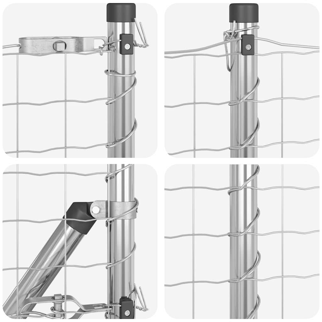 Staket med stolpar Silver 0.8 x 25 m Stål